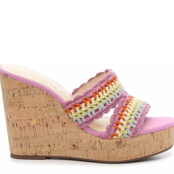 NIB (New In Box) Jessica Simpson Satela Cork Wedge Crochet Sandals - Size 11 - Picture 2 of 9